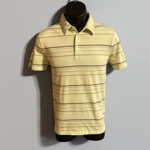 Apt. 9 Men's Gold/Black Striped Short Sleeve Polo Shirt